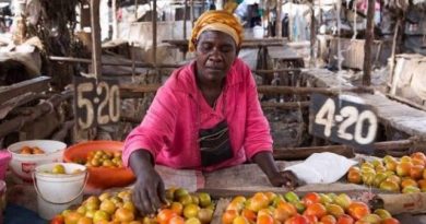 Jessica Mzinza, a tomato trader in the Kibera slum's Toi Market, in Nairobi, Kenya, March 7, 2013.