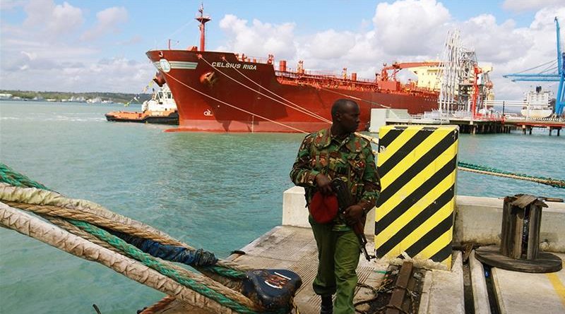 The oil tanker Celsius Riga sailed off with over 200,000 barrels of Kenya''s first oil export Monday from the port of Mombasa [Joseph Okanga/Reuters]