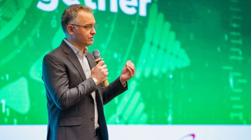 CEO Anwar Soussa speaking at Safaricom Ethiopia's first Annual Partners Forum in May 2023.