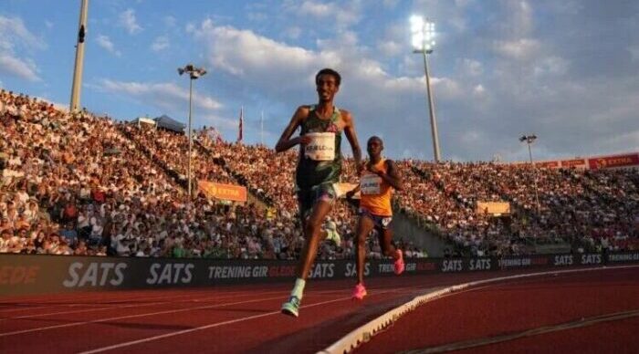 Yomif Kejelcha wins the 5000m with a meeting record and world lead of 12:41.73. (Photo © Thomas Windestam / Diamond League AG)