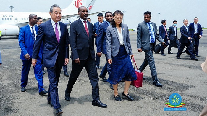 Chinese top diplomat Wang Yi arrived at Addis Ababa Bole International Airport on Friday Morning.