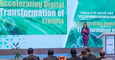 Ethio Telecom CEO Frehiwot Tamiru presenting the new business plant for the 2023/24 Ethiopian fiscal year
