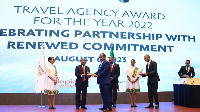 Ethiopian airlines has recognized travel agencies in an event held at Skylight Hotel on August 6, 2023.