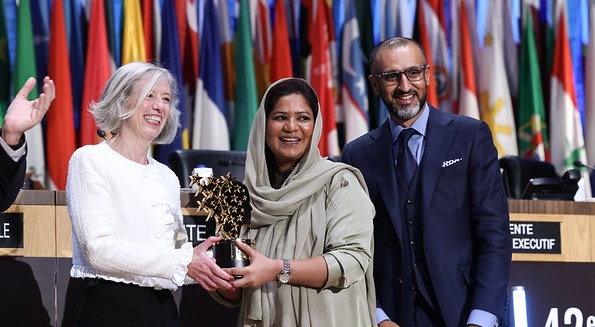 Sister Zeph accepted her Global Teacher Award on Thursday at a ceremony that took place at UNESCO's General Conference in Paris.