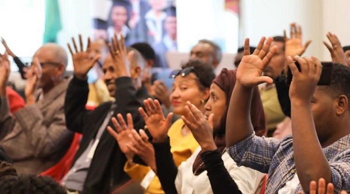 Participants of the Digital Ethiopian Sign Language (EthSL) dictionary launching event, at the American Corner, Addis Ababa,